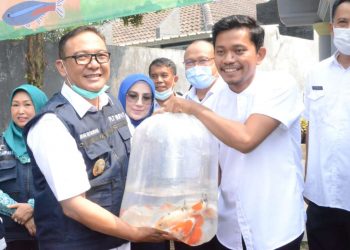 Plt Bupati Bogor Iwan Setiawan bersama pelaku umkm