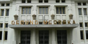 jalan sekitar gedung merdeka