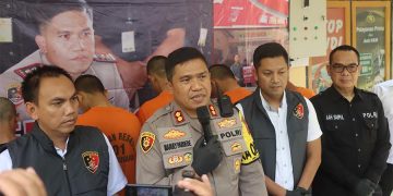 Kapolres Sukabumi menggelar jumpa pers terkait peristiwa tawuran remaja (FOTO: Istimewa)