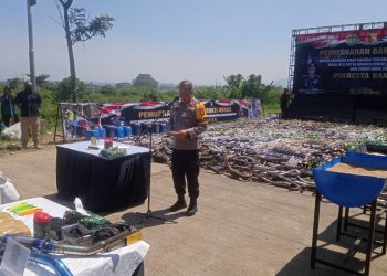 Pemusnahan barang bukti miras, narkoba, knalpot