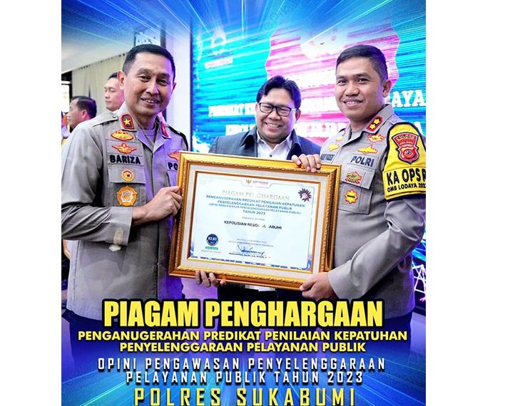 Penghargaan Ombudsman kepada Polres Sukabumi