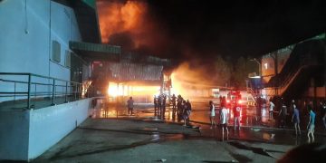 Kebakaran pabrik garmen di Cicurug Sukabumi