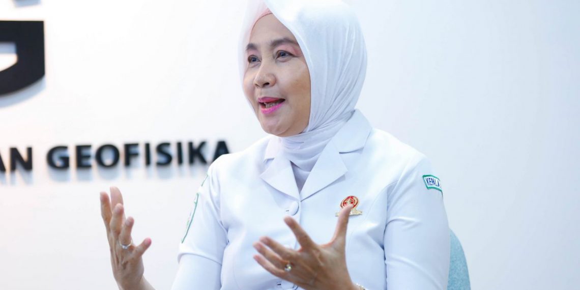 Kepala BMKG Dwikorita Karnawati memaparkan Gangguan iklim pada tahun 2024