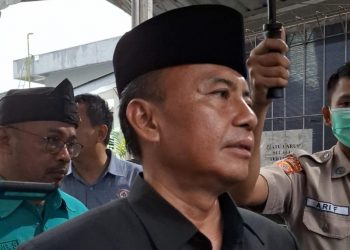 Pj Bupati Sumedang Herman Suryatman menyampaikan duka atas korban meninggal di bendung CIhamerang