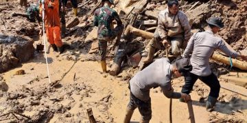 Pencarian dua korban longsor Cibenda Bandung Barat berlanjut pada Sabtu (30/3/2024).