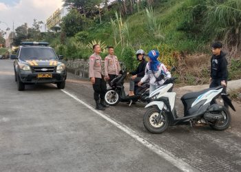 Patroli polisi di Monteng Ibun Kabupaten Bandung