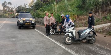 Patroli polisi di Monteng Ibun Kabupaten Bandung
