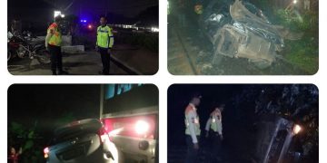 Avanza tertabrak kereta api di Parungpanjang Kab. Bogor.