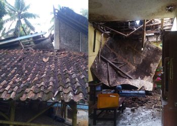 Gempa Garut merusak rumah warga hingga ambruk di Dusun Sukahurip Rt.027 Rw.011 Desa Sindangsari Kecamatan Cikoneng Kabupaten Ciamis.