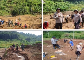 Hari ketiga pencarian korban longsor di Kampung Cimanggu RW 16 Desa Cempaka Mekar Kec. Padalarang Kab. Bandung Barat dihentikan sementara akibat cuaca.