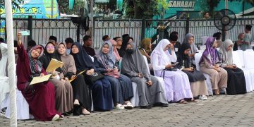 Para kafilah MTQ ke-38 Jawa Barat mulai berdatangan di Kabupaten Bekasi dan melakukan registrasi/daftar ulang di Gedung Swatantra Wibawamukti Komplek Pemda Kabupaten Bekasi, Cikarang Pusat, pada Sabtu (27/4/2024). Foto : Jaja Jaelani/Newsroom Diskominfosantik.