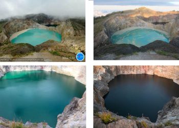 Gunung Kelimutu di NTT naik status jadi waspada seiring dengan air di tiga danau yang dimiliki dalam beberapa waktu ini mengalami perubahan warna.
