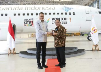 KONI dan Garuda kerja sama transportasi PON 2024 ditandai dengan penandatanganan kerja antara Ketua Umum Komite Olahraga Nasional Indonesia (KONI) Pusat menjalin kerja sama dengan Direktur Utama PT Garuda Indonesia (Persero) Tbk.