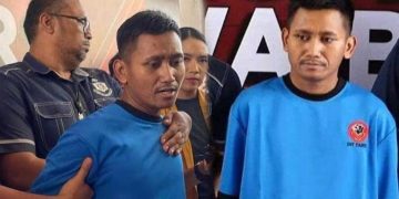 Pegi Setiawan alias Perong, tersangka otak di balik kasus pembunuhan Vina dan Eky, saat dihadirkan dalam keterangan pers di Mapolda Jabar, Minggu (26/05/2024).Foto:.Istimewa)