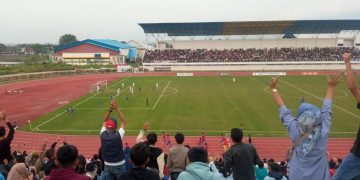 Persigar Garut kalahkan PSAB Aceh Besar di Liga 3 Nasional Group F, yang digelar di Stadion Dalem Bintang, SOR RAA Adiwijaya, Kecamatan Tarogong Kidul, Kabupaten Garut, Minggu (5/5/2024).