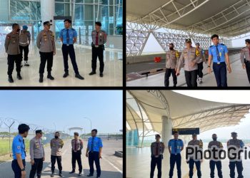 Polres Majalengka cek Bandara Kertajati terkait persiapan penerbangan haji di bandara tersebut.