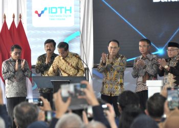 Presiden Jokowi resmikan Indonesia Digital Test House (IDTH), di Balai Besar Pengujian Perangkat Telekomunikasi (BBPPT), di Kota Depok, Jawa Barat, Selasa (07/05/2024).