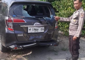 Tabrakan antara motor Yamaha Jupiter Mx dengan Daihatsu Sigra pada Jumat 3 Mei sekitar pukul 06.30 WIB.