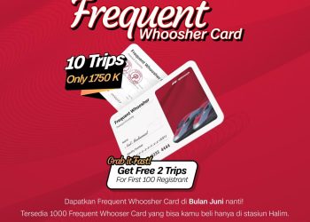 KCIC luncurkan Frequent Whoosher Card, layanan baru bagi para penumpang setia Whoosh bernama. Layanan ini dapat dipesan mulai 1 Juni 2024.