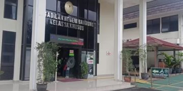 Gedung Pengadilan Negeri (PN) Bandung, Jln.L.L.R.E.Martadinata, tempat digelarnya sidang gugatan praperadilan Pegi Setiawan, tersangka kasus pembunuhan Vina dan Eky.(Foto:Istimewa).