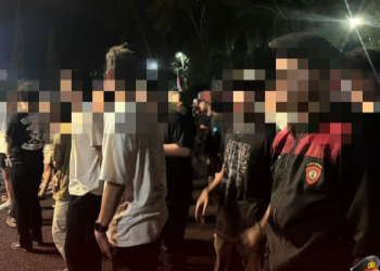 Patroli Polres Garut dan Polsek Garut Kota amankan 33 pemuda sedang menenggak miras di Jalan Ciledug. Sabtu (29/6/2024).