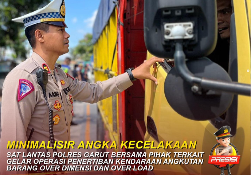 Polres Garut razia kendaraan ODOL atau over dimensi over load Rabu 26 Juni 2026. Kasatlantas Polres Garut Iptu Aang Andi Suhandi mengatakan operasi itu dalam rangka meningkatkan keselamatan lalu lintas dan menegakkan disiplin berlalu lintas di Kabupaten Garut.