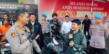 Polres Cimahi mengungkap kasus pencurian kendaraan bermotor (curanmor). Sepeda motor dikembalikan kepada pemiliknya.(Foto:Istimewa).