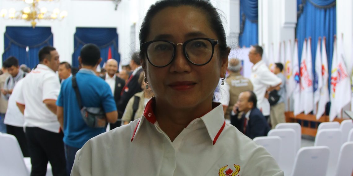Ketua Umum Pengurus Provinsi Ikatan Anggar Seluruh Indonesia (Ikasi) Jawa Barat Asyanti Rozana Thalib.(FOTO: Humas KONI Jabar)