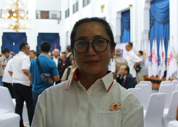 Ketua Umum Pengurus Provinsi Ikatan Anggar Seluruh Indonesia (Ikasi) Jawa Barat Asyanti Rozana Thalib.(FOTO: Humas KONI Jabar)