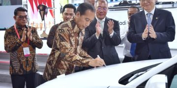 Peresmian Ekosistem Baterai dan Kendaraan Listrik Korea Selatan di Indonesia: Visi Menjadi Kenyataan di PT Hyundai LG Indonesia (HLI) Green Power, Kabupaten Karawang, Provinsi Jawa Barat, Rabu, (03/07/2024). (Foto: Humas Setkab/Oji)