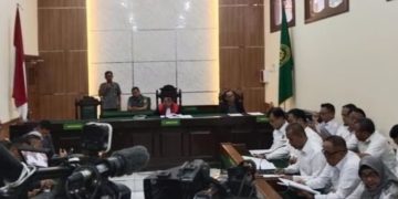 Sidang lanjutan gugatan praperadilan Pegi Setiawan di Pengadilan Negeri (PN) Bandung, dengan agenda pembacaan jawaban dari tim hukum Polda Jabar, Selasa (02/07/2024).Foto:Istimewa).