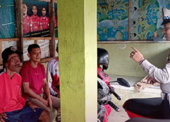 Satuan Lalu Lintas Polres Majalengka Polda Jabar gelar Pendidikan Masyarakat (Dikmas) Lalu Lintas di Pangkalan Ojeg Warung Jambu, Kabupaten Majalengka pada Sabtu (20/07/2024).