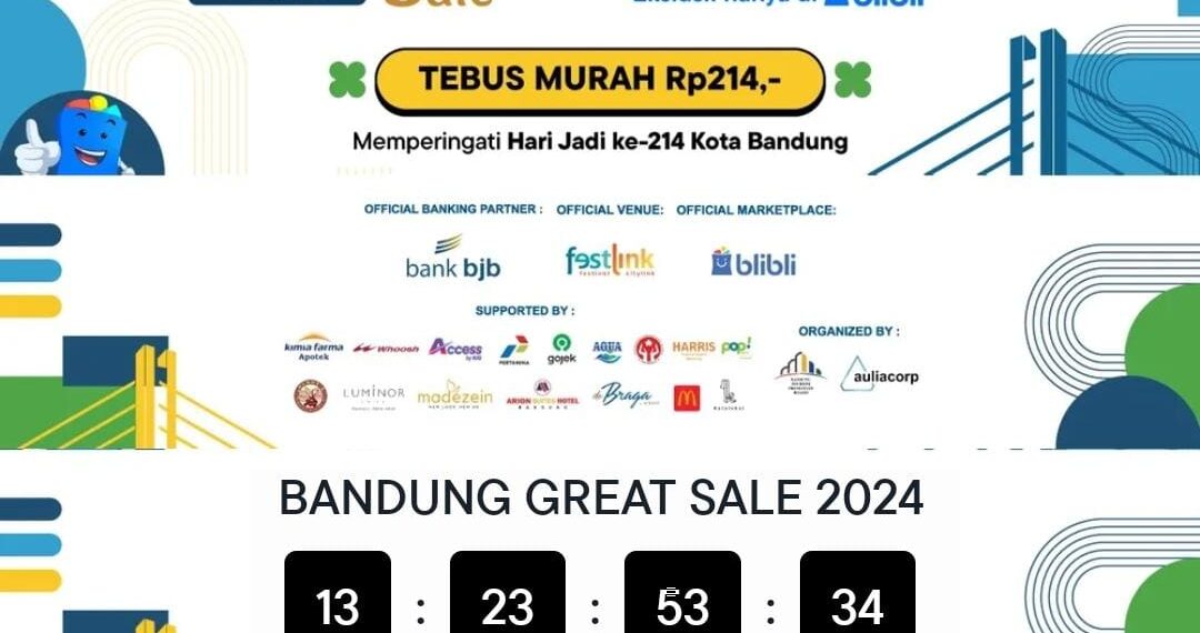 Bandung Great Sale 2024 akan dilaksanakan selama tiga hari, mulai 13 hingga 15 September 2024. Ini dan menawarkan berbagai promo menarik bagi masyarakat.