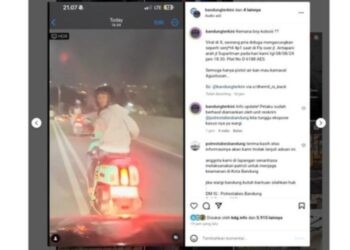 Aksi Fajar Handika, sang 'koboi' jalanan menodongkan pistol di flyover, Jalan Supratman, Kota Bandung, yang viral di medsos berujung ditangkap polisi dan minta maaf.(Foto:Istimewa).