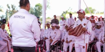 Chief de Mission (CdM) Kontingen Indonesia Reda Manthovani mengatakan, secara realistis Kontingen Indonesia menargetkan meraih 1 medali emas, 2 perak dan 3 perunggu pada perhelatan akbar empat tahunan Paralimpiade 2024 di Paris, Perancis mendatang.(foto:egan/kemenpora.go.id)