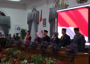 Pimpinan daerah Kabupaten Sumedang saat pelantikan DPRD Kabupaten Sumedang 2024-2029.(FOTO: Istimewa)