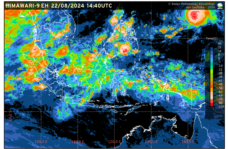 Prakiraan cuaca di Indonesia.(IMAGE: BMKG)