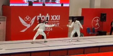 Petandingan anggar di PON 2024