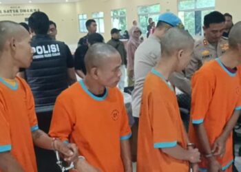 Empat anggota komplotan curanmor yang berhasil diringkus Satreskrim Polres Cianjur.(Foto:Istimewa).