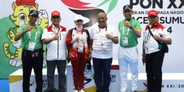 Ketua Umum KONI Pusat Marciano Norman kunjungi ke sejumlah lokasi pertandingan cabang olahraga Pekan Olahraga Nasional (PON) XXI/2024 di Aceh dan Sumatera Utara.