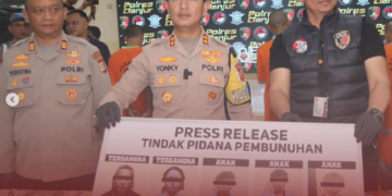 Konferensi pers mengenai tindak pidana pembunuhan anak punk digelar di Aula Primkoppol Polres Cianjur dan dipimpin langsung oleh Kapolres Cianjur AKBP Rohman Yonky Dilatha.