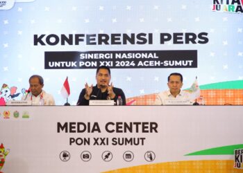 Menteri Pemuda dan Olahraga Republik Indonesia (Menpora RI) Dito Ariotedjo, merespon dengan cepat berbagai isu yang beredar di media sosial terkait beberapa venue pertandingan yang belum selesai pengerjaan serta dugaan kualitas makanan atlet yang dianggap tidak memadai. Menpora Ingin pelaksanaan PON perdana di dua provinsi ini berjalan sukses dan transparan.(foto:herry/kemenpora.go.id)