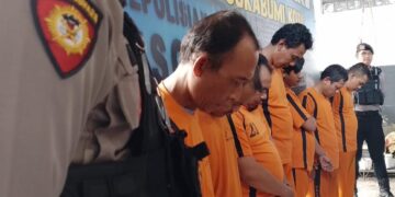 Tujuh pelaku penipuan modus bisa menggandakan uang diringkus Polres Sukabumi Kota.(Foto:Istimewa).