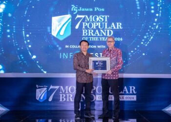 Penghargaan bank bjb sebagai Most Popular Brand Of The Year.
