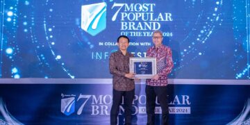 Penghargaan bank bjb sebagai Most Popular Brand Of The Year.