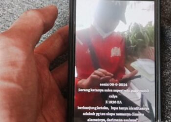 Pelaku penipuan berkedok sales di toko grosir milik Erni Kustini (50), di Jalan Seskoau, Lembang, KBB.(Foto:Istimewa).