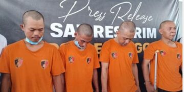 Para tersangka pelaku perampokan sadis satu keluarga di Kampung Cimayangsari, Desa Cimayang, Kecamatan Pamijahan, Kabupaten Bogor, berhasil diringkus polisi.(Foto:Istimewa).