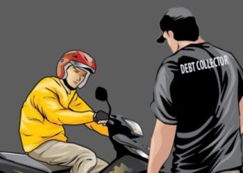 Ilustrasi aksi perampasan sepeda motor oleh debt collector.(Foto:Istimewa).