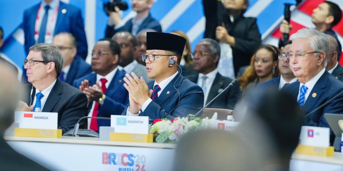 Menlu RI Sugiono di KTT BRICS di Kazan Rusia 2024.(FOTO: Kemenlu)