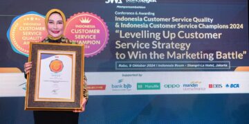 bank bjb memperoleh penghargaan Indonesia Customer Service Quality (ICSQ) Award 2024 pada Rabu, 9 Oktober 2024 di Hotel Shangri-La Jakarta kategori Bank Pembangunan Daerah dan mendapatkan Peringkat 1 (Champion) dengan predikat Excellent, yang diselenggarakan oleh Business Digest bersama Majalah SWA.